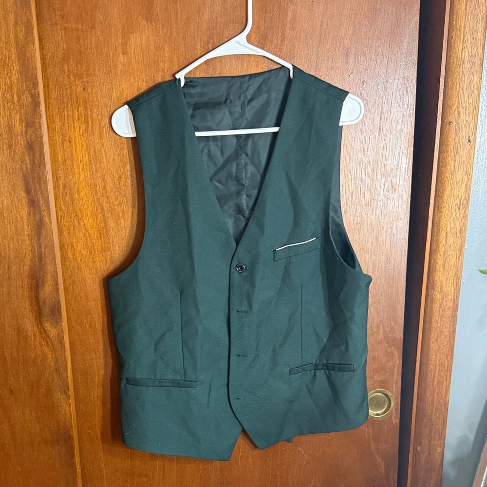 Men's Dark Green Dress Vest